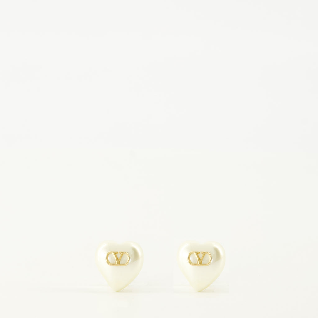 Bild der Vlogo Ohrringe aus Metall und Perlen der Marke Valentino Garavani für Frauen - Frühjahr/Sommer 2026 - Vorderansicht