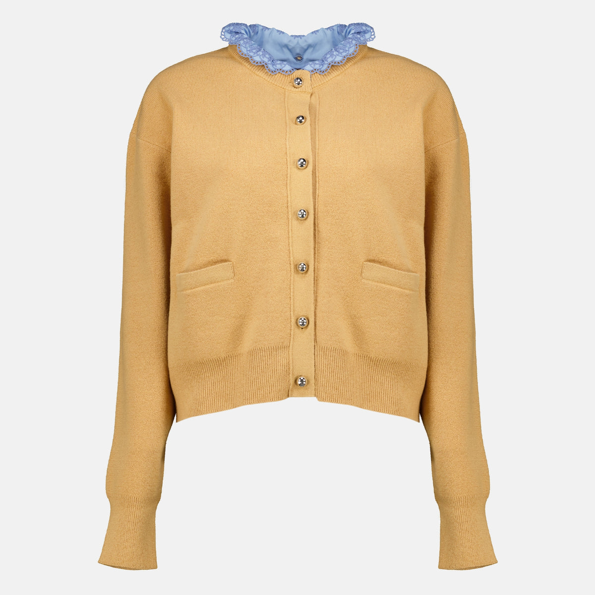 Maille Camel Wool Cardigan Rabanne Jaune Femme