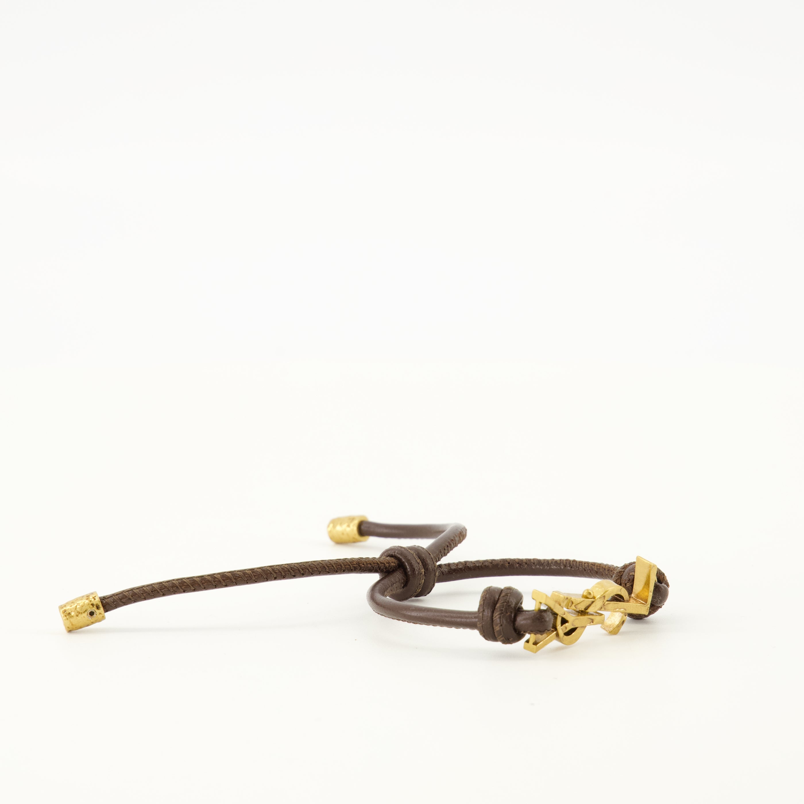 Bijoux Bracelet Cassandre en cuir marron Saint Laurent Marron Homme