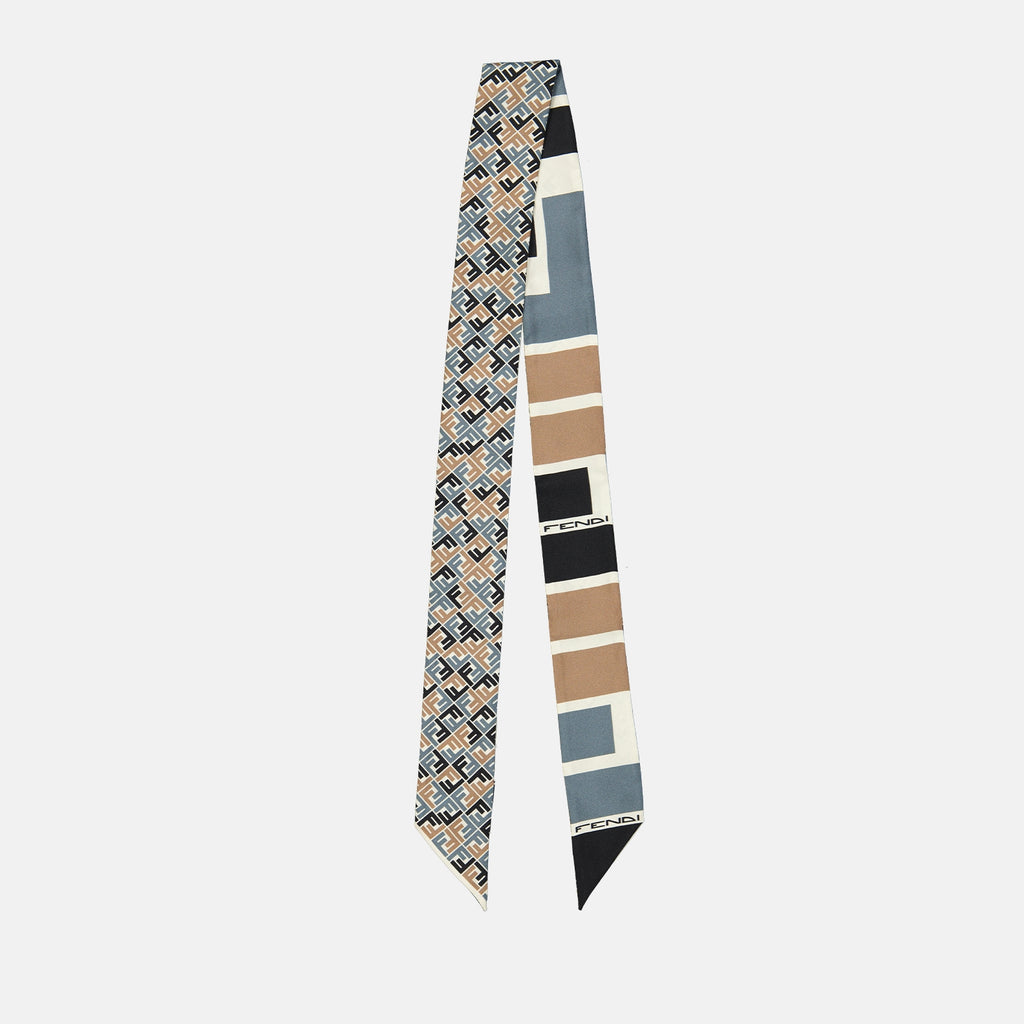 Sciarpe e guanti Wrappy en soie FF Fendi Blu Femme