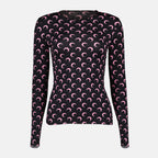 Tops Top jersey Moon nero e rosa Marine Serre Noir Femme