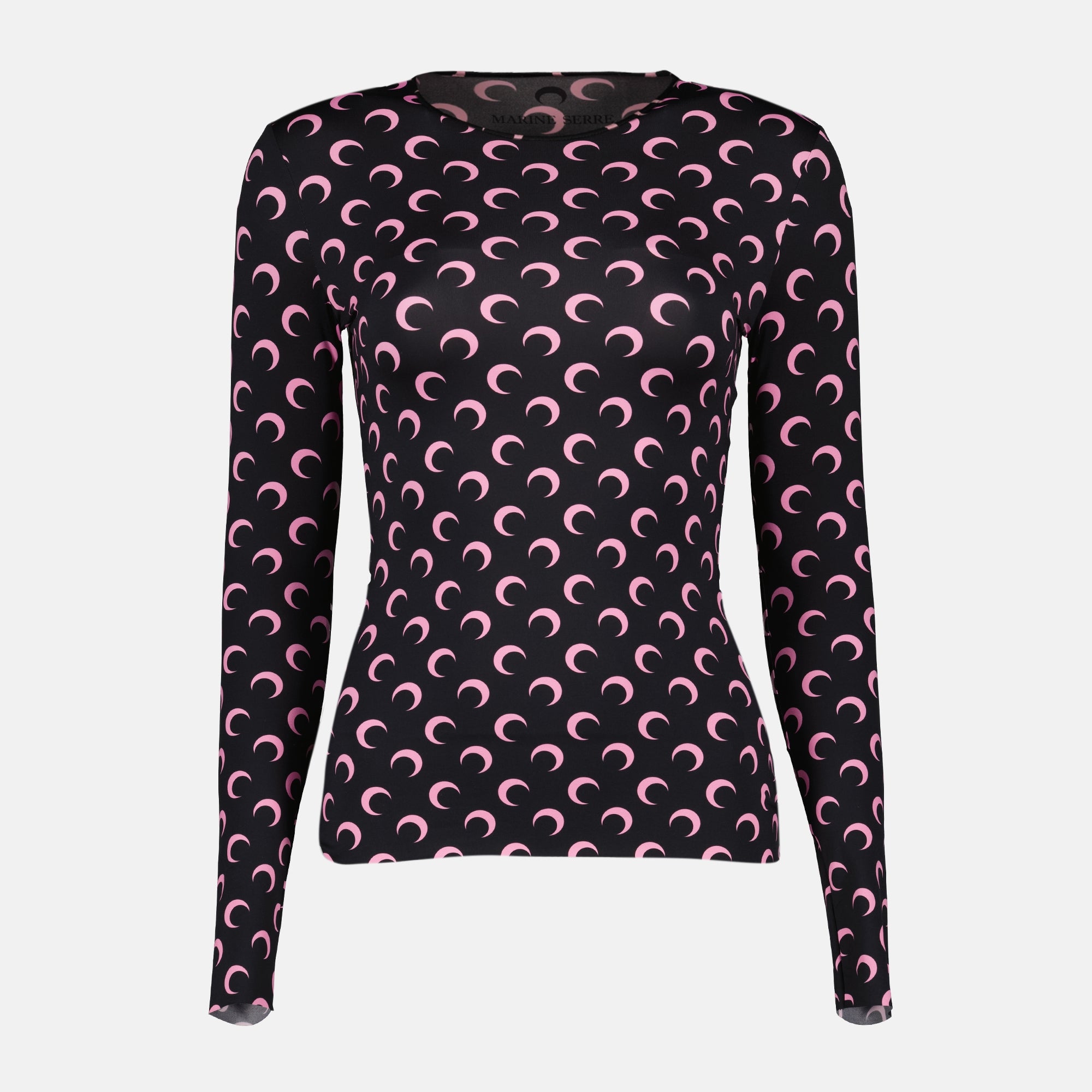 Top jersey Moon nero e rosa