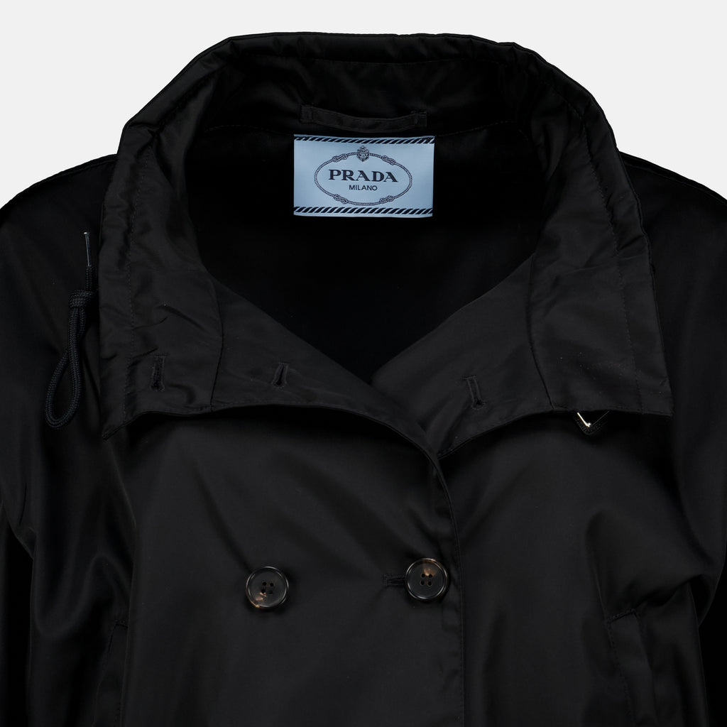 Manteaux Parka Preta em Re-Nylon Prada Noir Femme