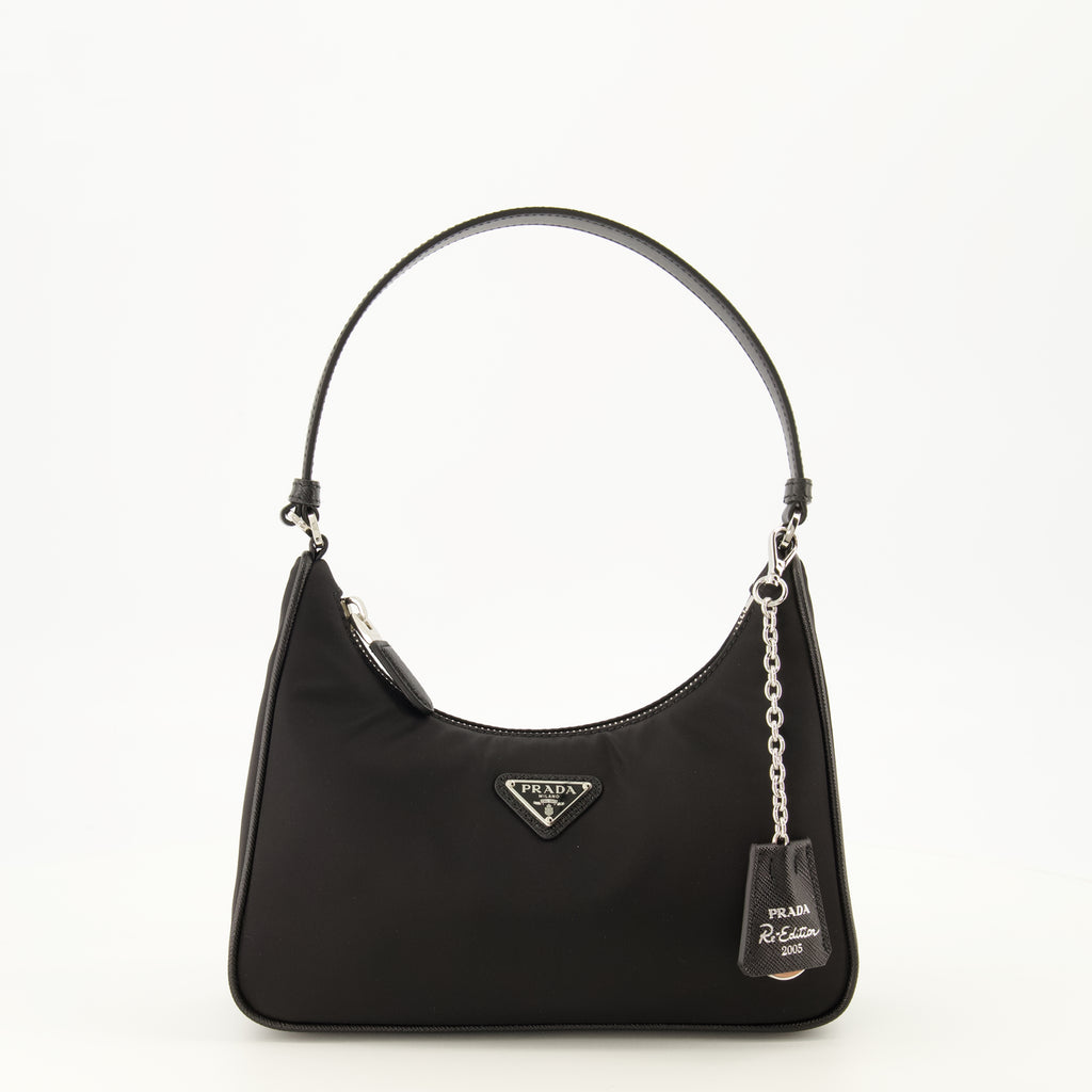 Sacs à main et épaule Bolso Mini Re-Edición 2005 en Re-Nylon negro Prada Noir Femme