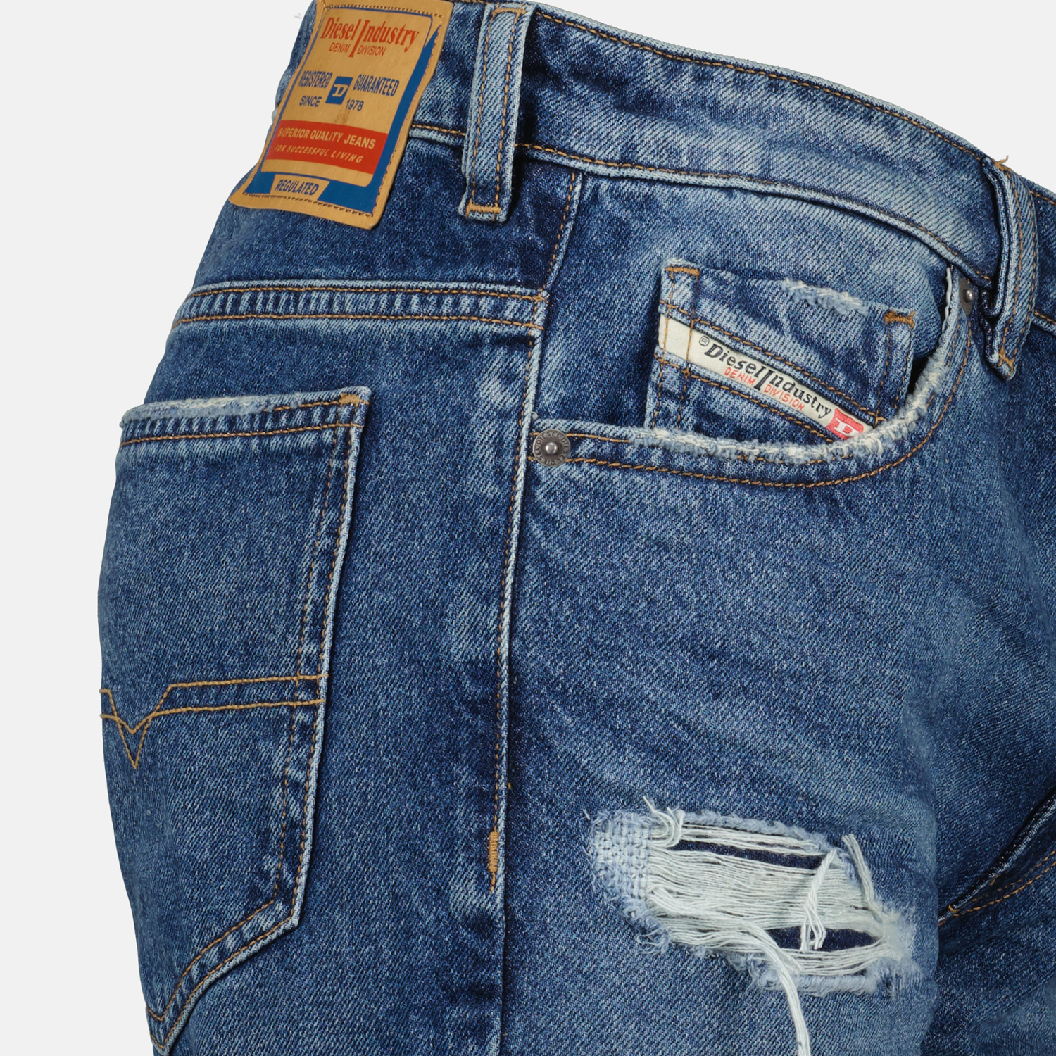 Shorts Short en jean D-Fin Diesel Bleu Homme