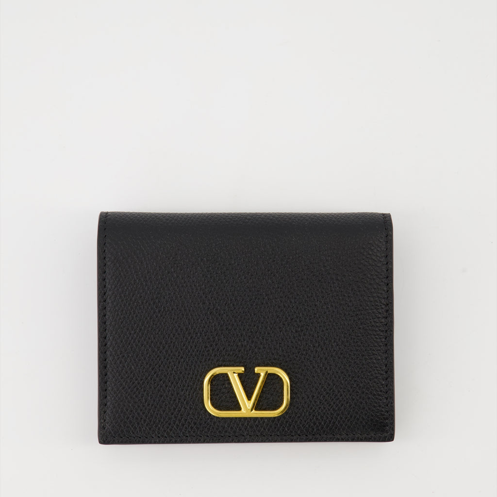 スモールレザーグッズ Portefeuille VLogo Signature Valentino Garavani 黒 Femme