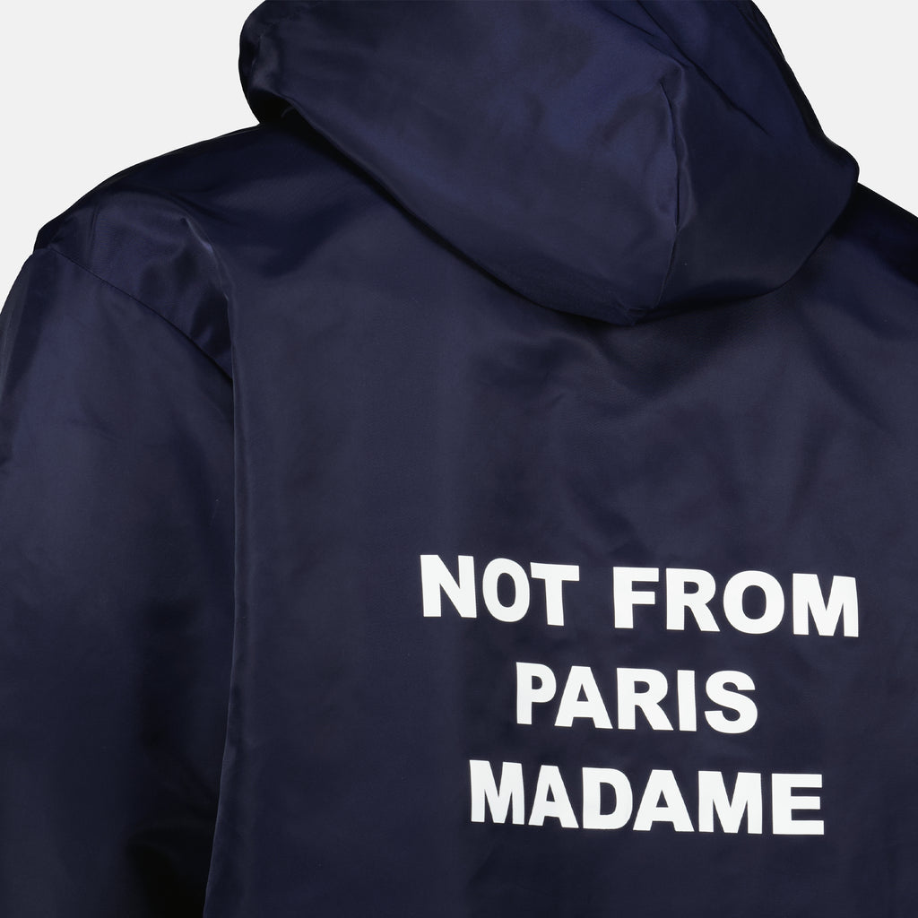 Image de l'article Parka Slogan bleu marine de la marque Drole De Monsieur pour Homme - Saison Printemps-Été 2026 - Vue détaillée_2