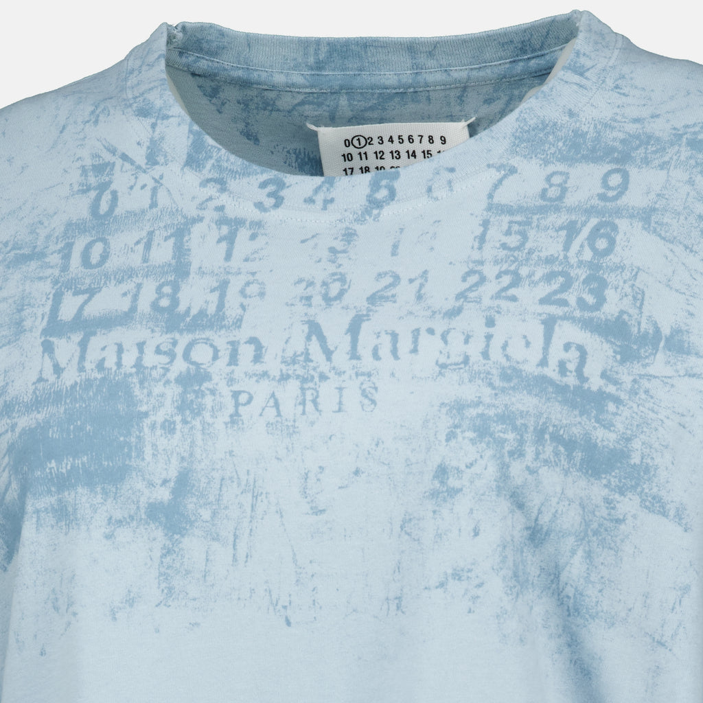T-shirts Blaues bedrucktes T-Shirt Maison Margiela Bleu Femme