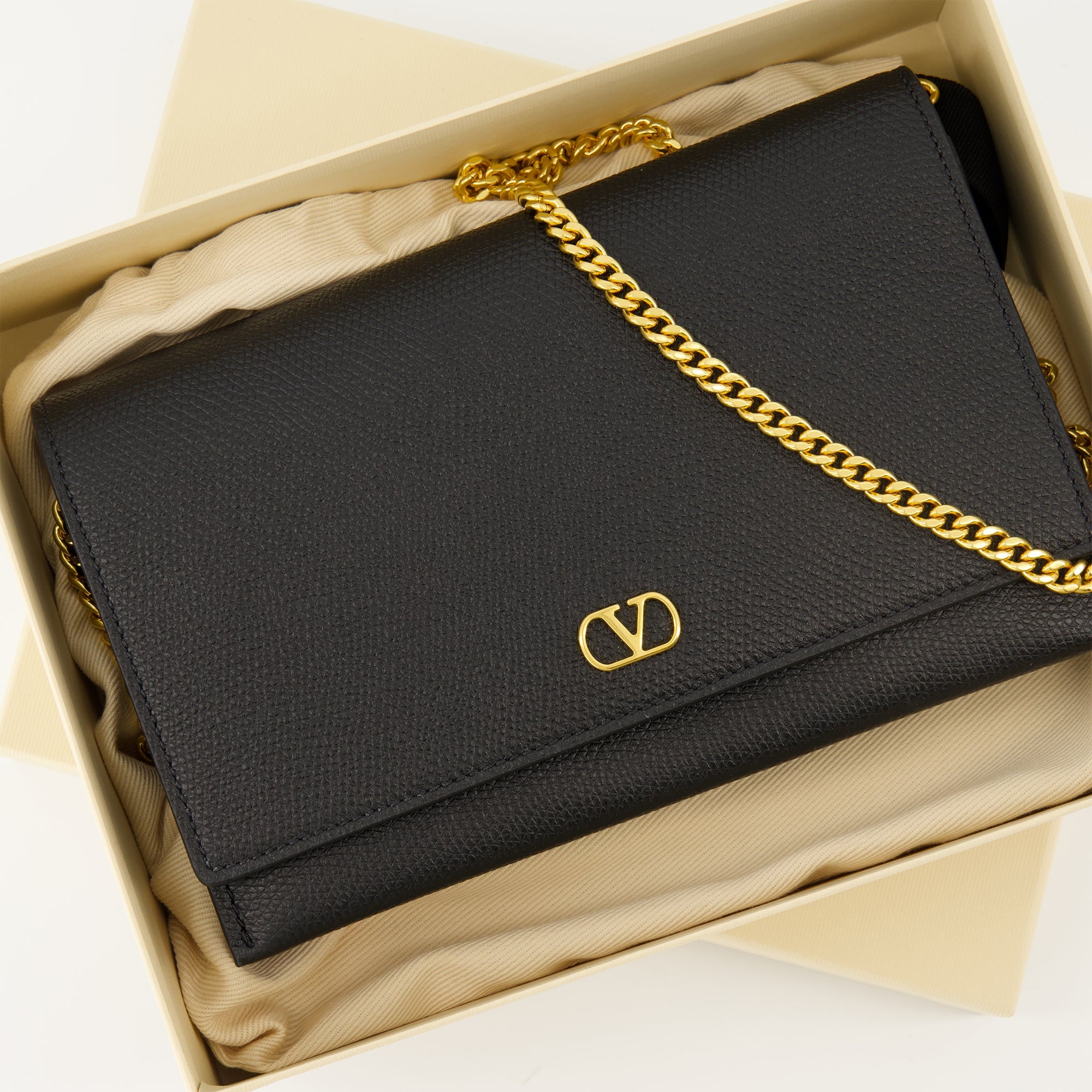 Sacs bandoulière Bolso de cadena VLogo Valentino Garavani Noir Femme