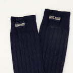 Bild der Miu Miu Damen Socken aus Marineblauem Seide - Frühling-Sommer 2026 - Detailansicht 1