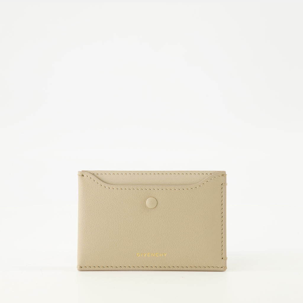 Image de l'article Porte-cartes Day en cuir beige de la marque Givenchy pour Femme - Saison Automne-Hiver 2025 - Vue de Face