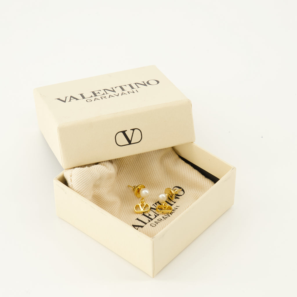 Bijoux VLogoパールイヤリング Valentino Garavani Doré Femme