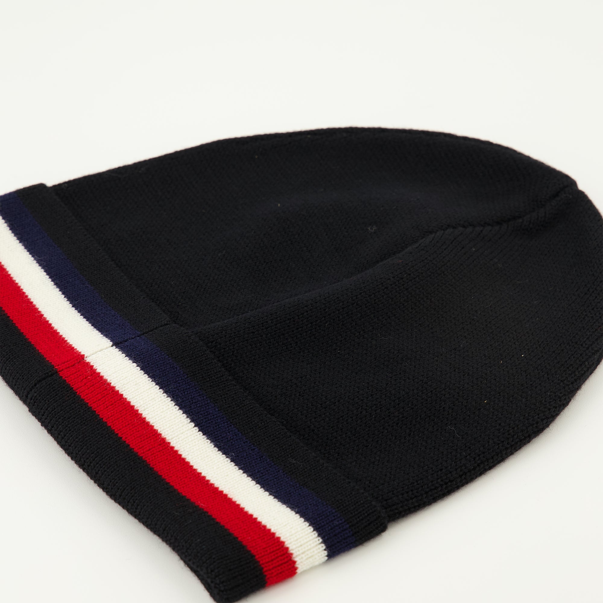 Image of Moncler brand Men's Tricolor Beanie - Fall-Winter 2025 - Detailed View_3