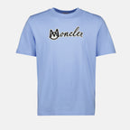 T-shirts T-shirt à logo brodé Moncler Bleu Homme