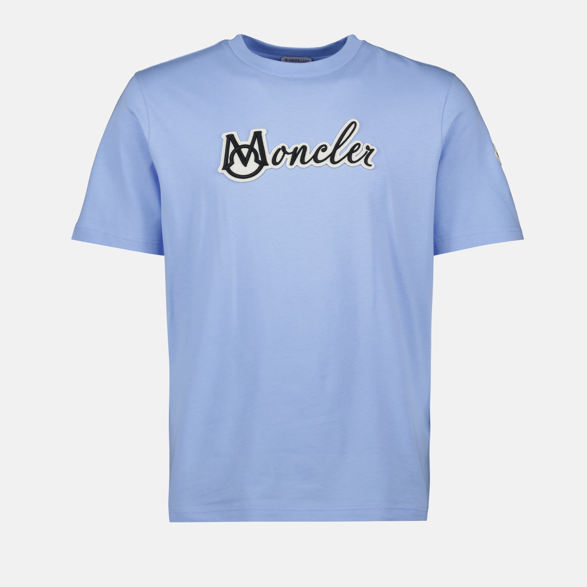 Camisetas T-shirt à logo brodé Moncler Azul Homme