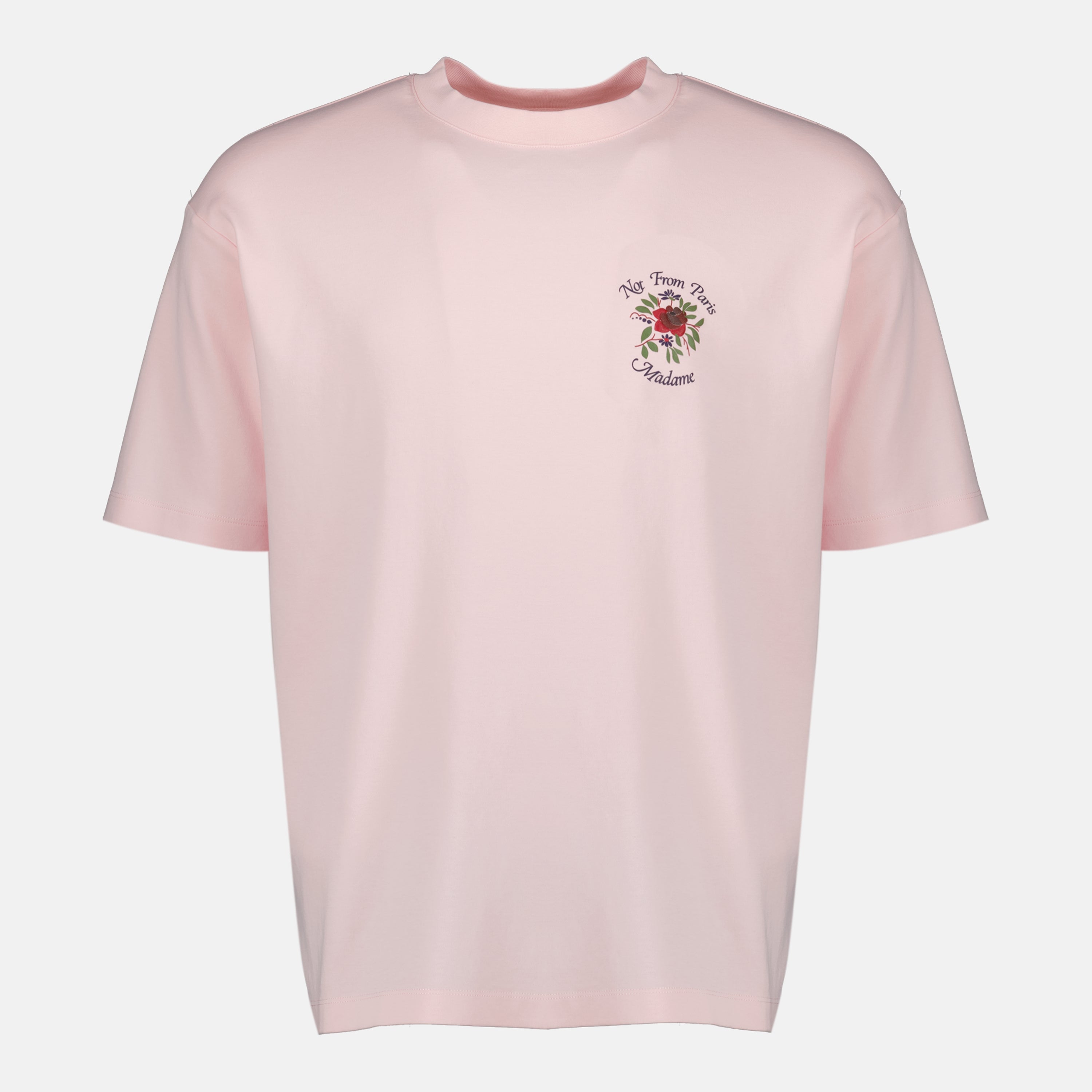 Immagine della T-shirt Slogan Rosa di Drole De Monsieur per Uomo - Stagione Primavera-Estate 2026 - Vista Frontale