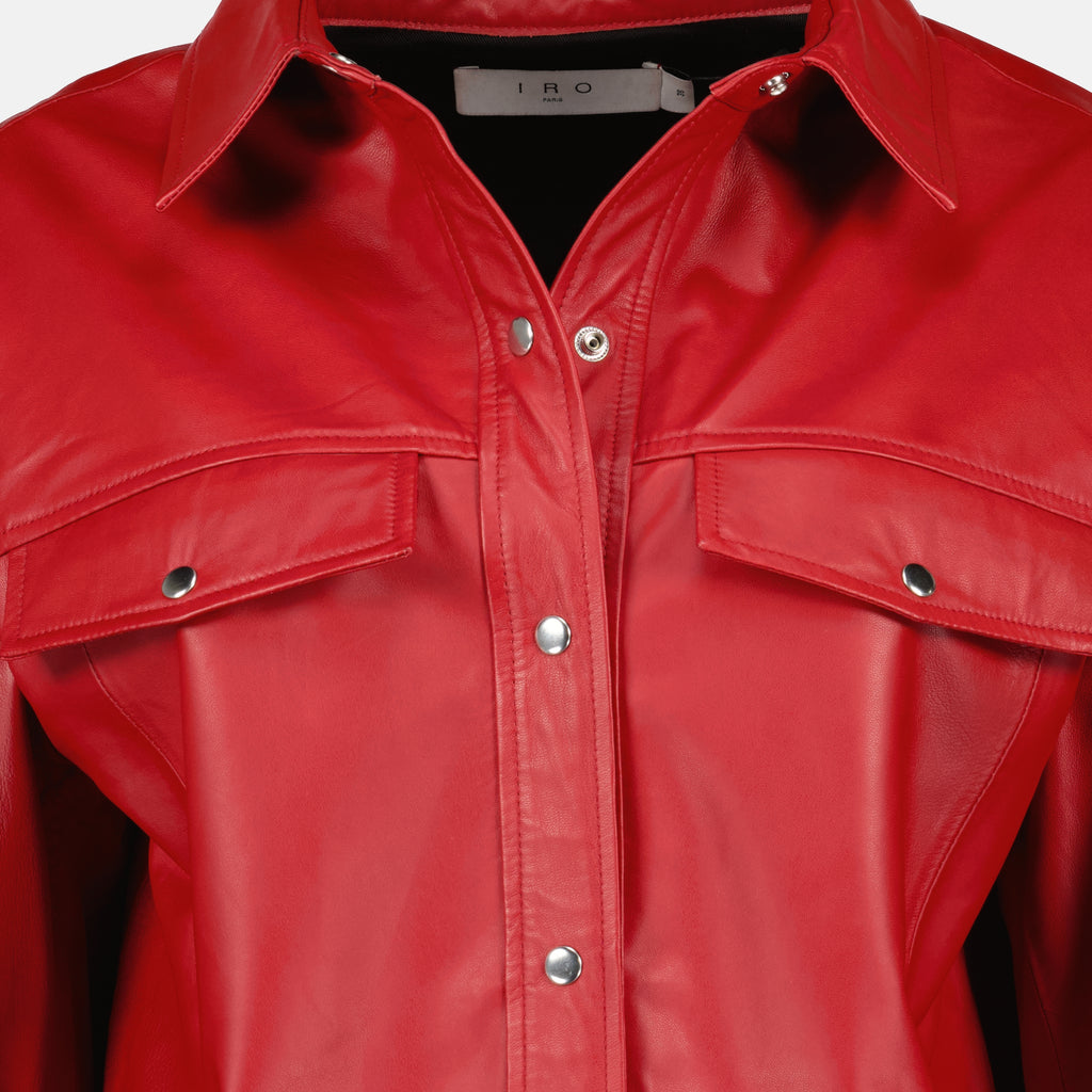 Manteaux Surchemise en cuir rouge Iro Rouge Femme