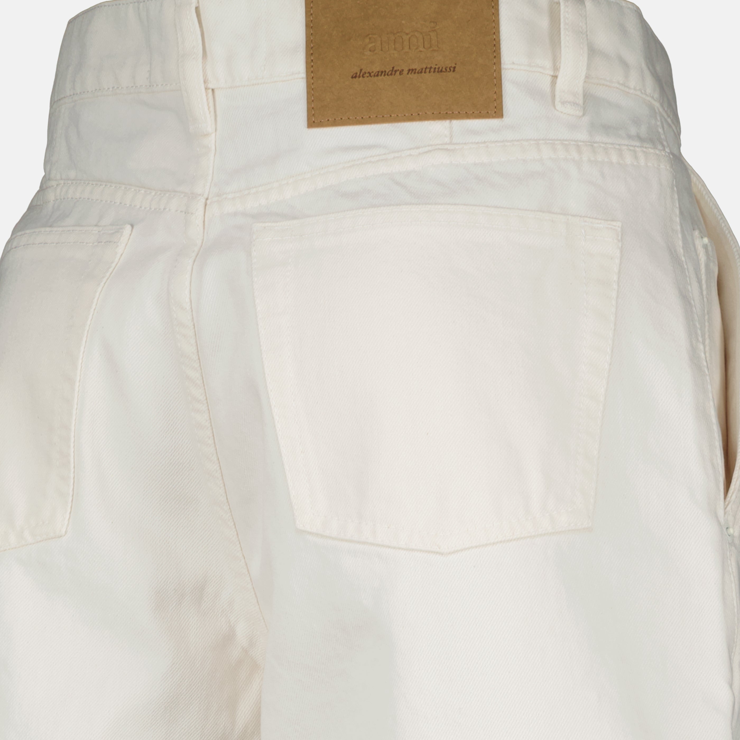 Shorts Bermuda en denim blanc Ami PARIS Blanc Homme