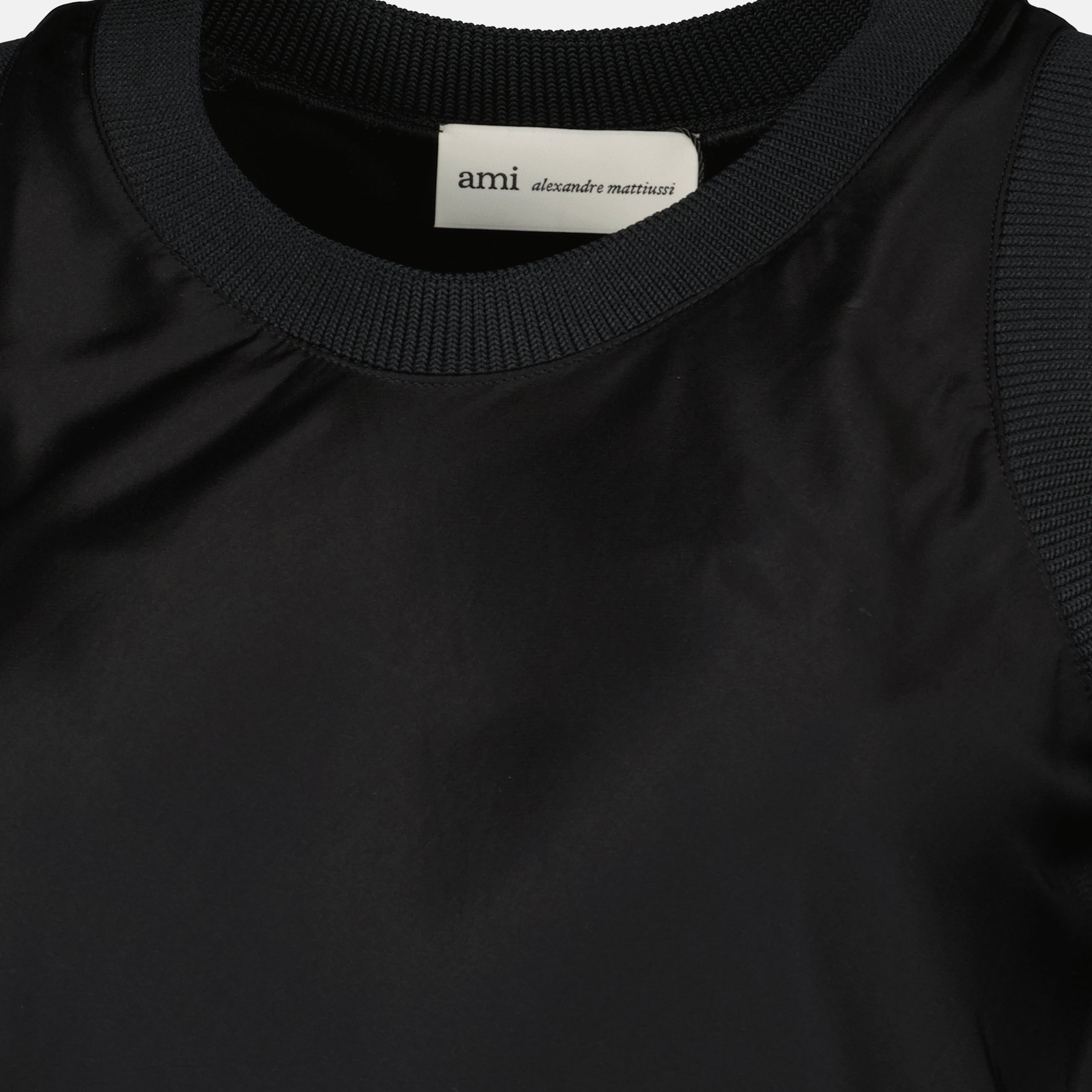 Image de l'article Débardeur noir effet satiné de la marque Ami PARIS pour Femme - Saison Printemps-Été 2026 - Vue détaillée_1