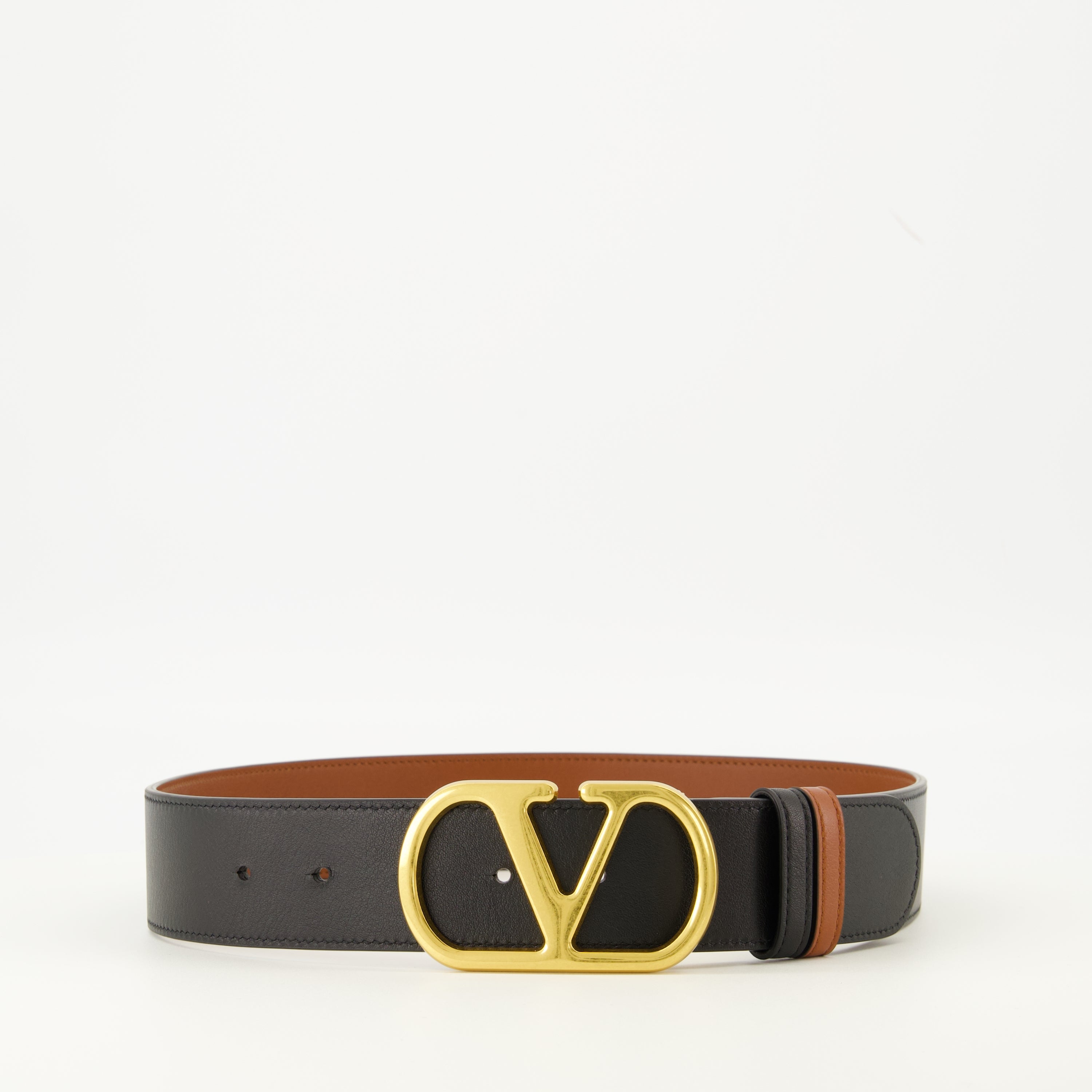 Image de l'article Ceinture Vlogo réversible marron et noir 40 mm de la marque Valentino Garavani pour Femme - Saison Printemps-Été 2026 - Vue de Dos