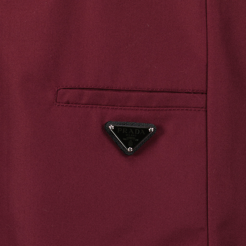 Jupes Falda Midi Burdeos en Popelín Prada Bordeaux Femme