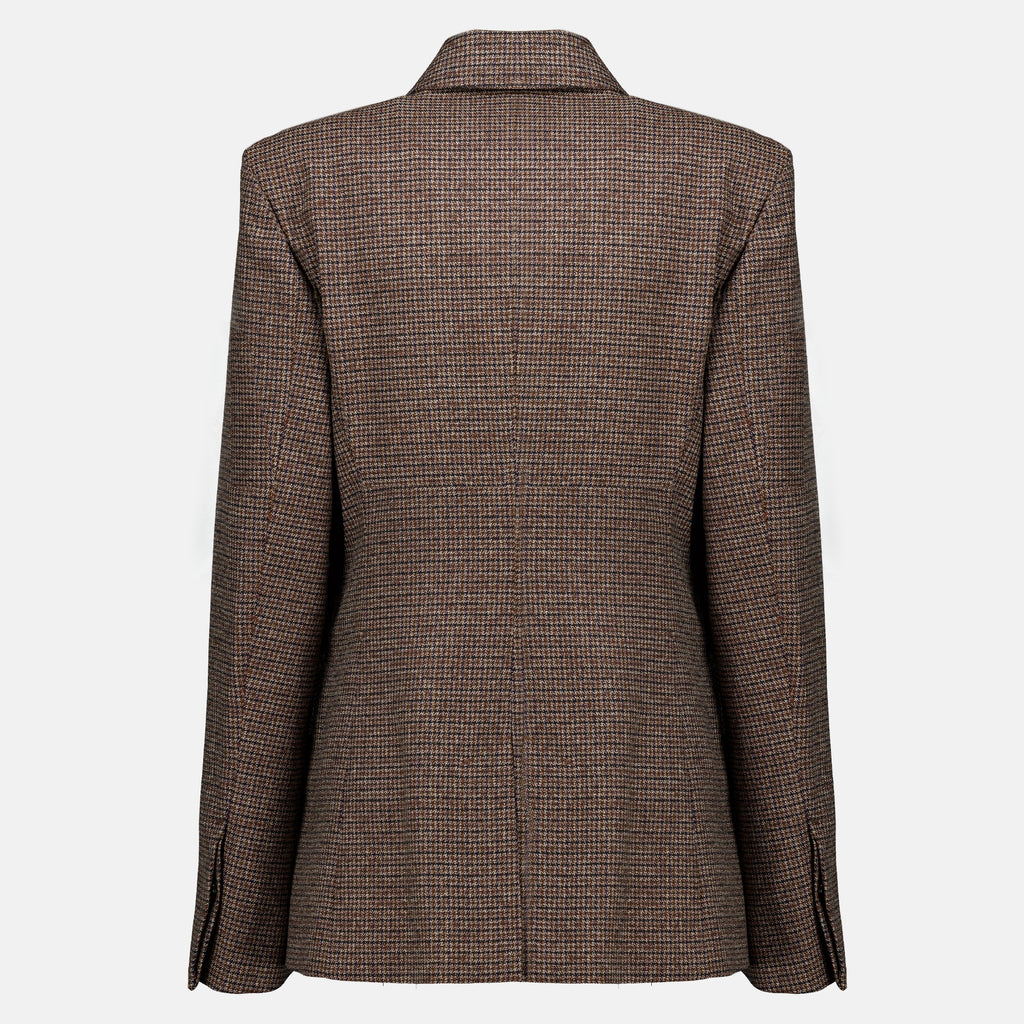 Vestes Blazer pied de poule en laine Ami PARIS Marron Femme