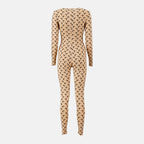 Imagen del mono largo Jersey Moon beige de la marca Marine Serre para mujer - Temporada Otoño-Invierno 2025 - Vista Trasera