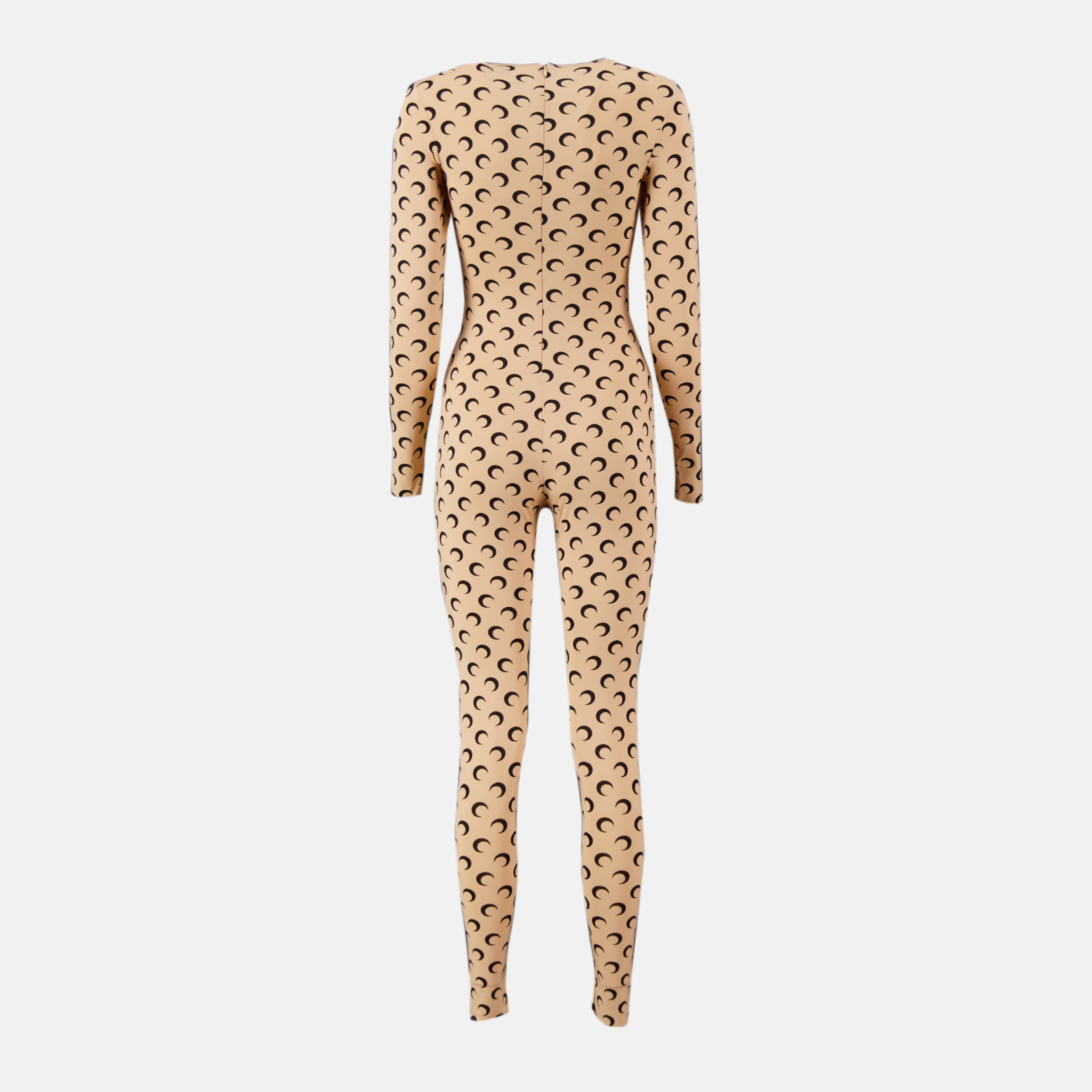 Imagen del mono largo Jersey Moon beige de la marca Marine Serre para mujer - Temporada Otoño-Invierno 2025 - Vista Trasera