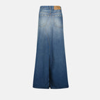 Jupes Jupe longue usé Mm6 Bleu Femme