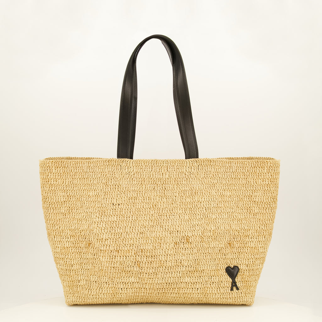 Sacs cabas Beige Raffia Tote Bag Ami PARIS Beige Unisexe