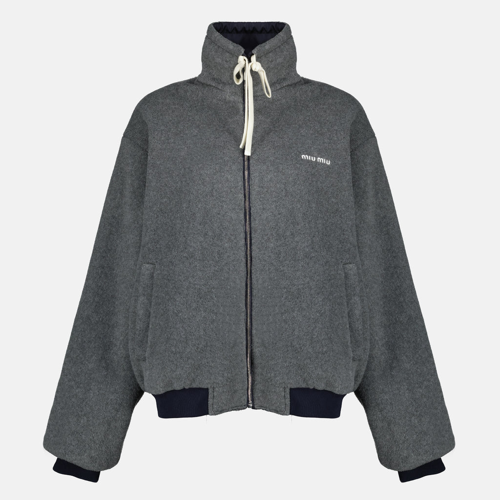 Image de l'article Blouson réversible bleu et gris de la marque Miu Miu pour Femme - Saison Printemps-Été 2026 - Vue de Dos