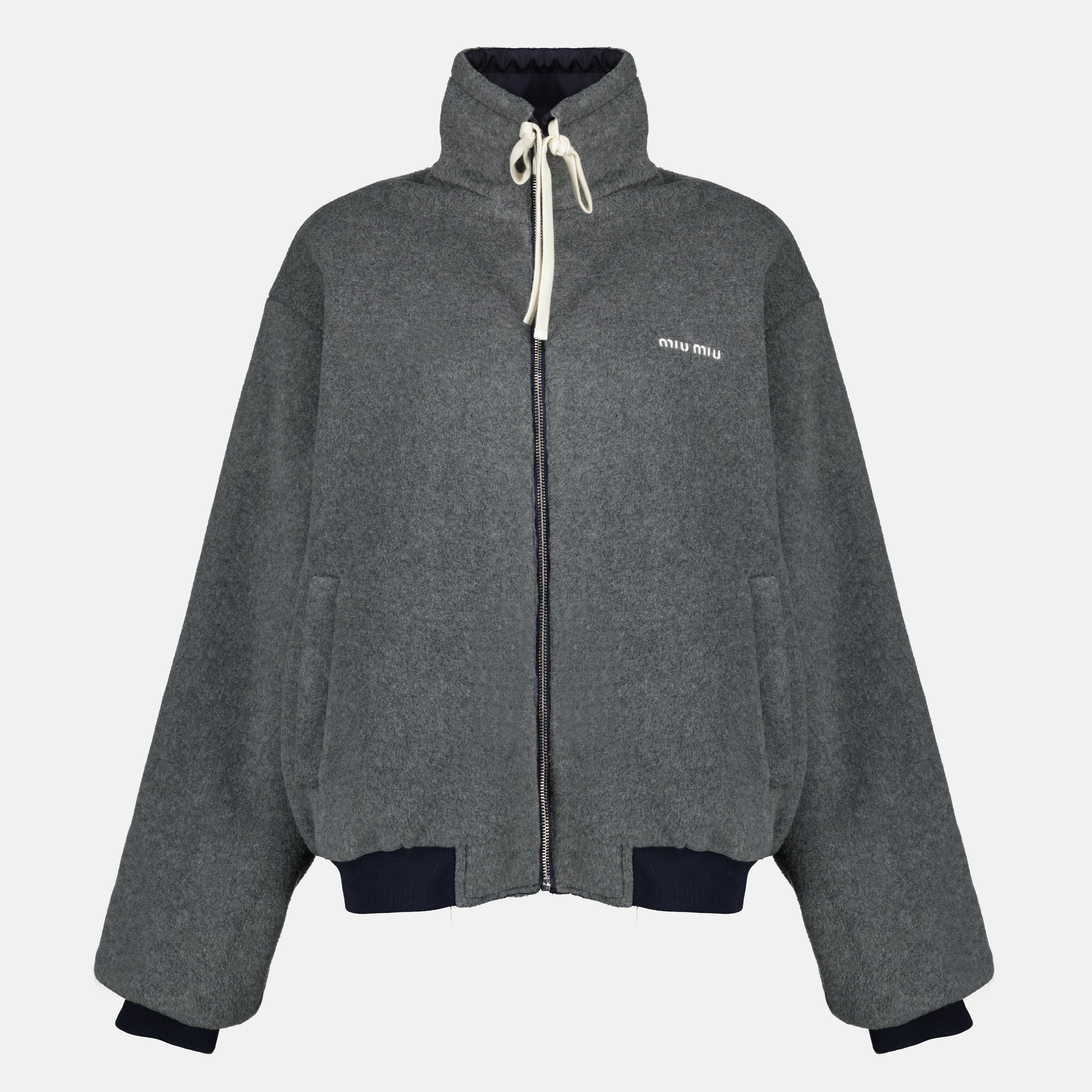 Image de l'article Blouson réversible bleu et gris de la marque Miu Miu pour Femme - Saison Printemps-Été 2026 - Vue de Dos