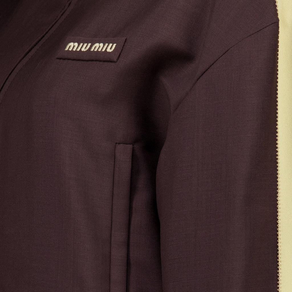 Vestes Giacca in Mohair Kid Marrone Miu Miu Marron Femme