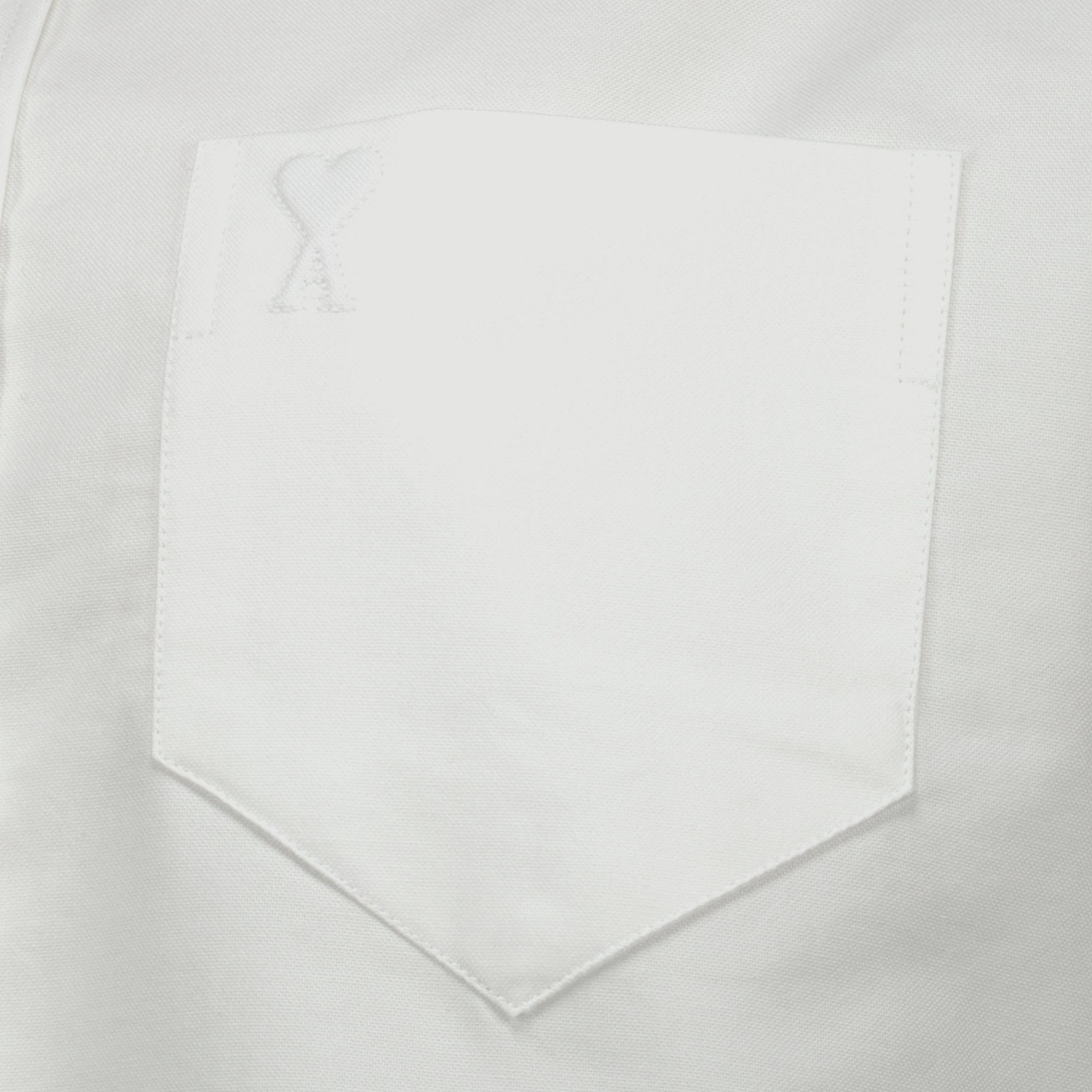Chemises Camicia Corta Bianca in Cotone Ami PARIS Blanc Femme