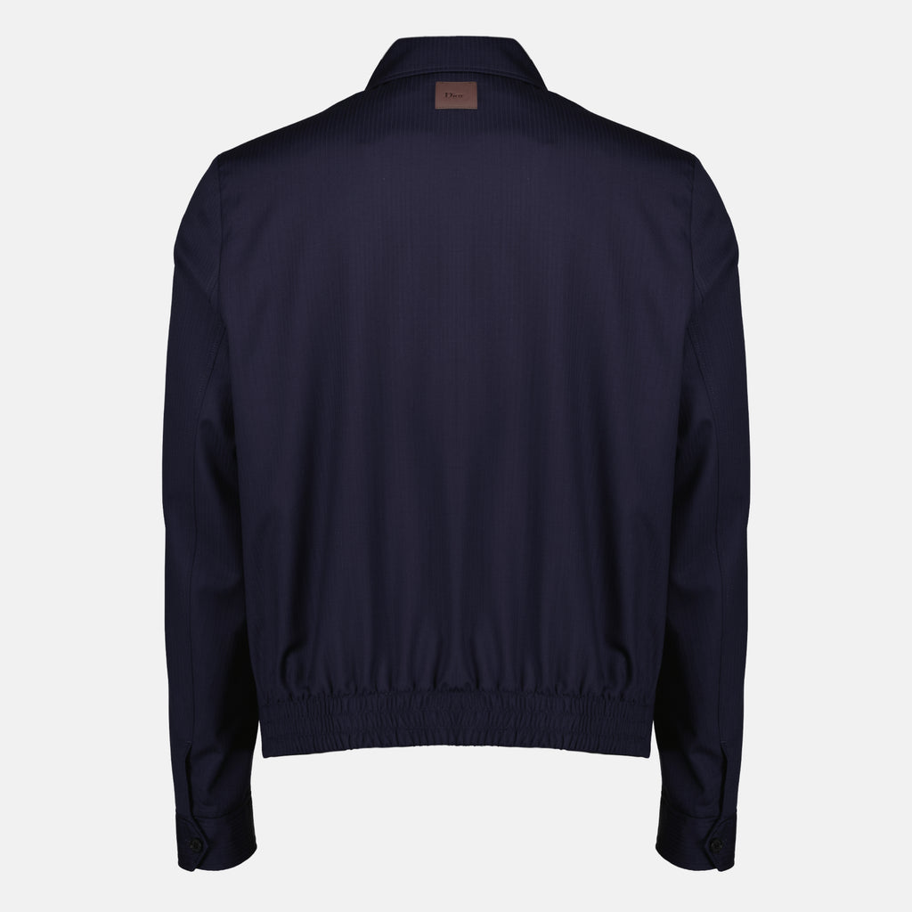 Vestes 네이비 블루 울 집업 재킷 Dior Bleu foncé Homme