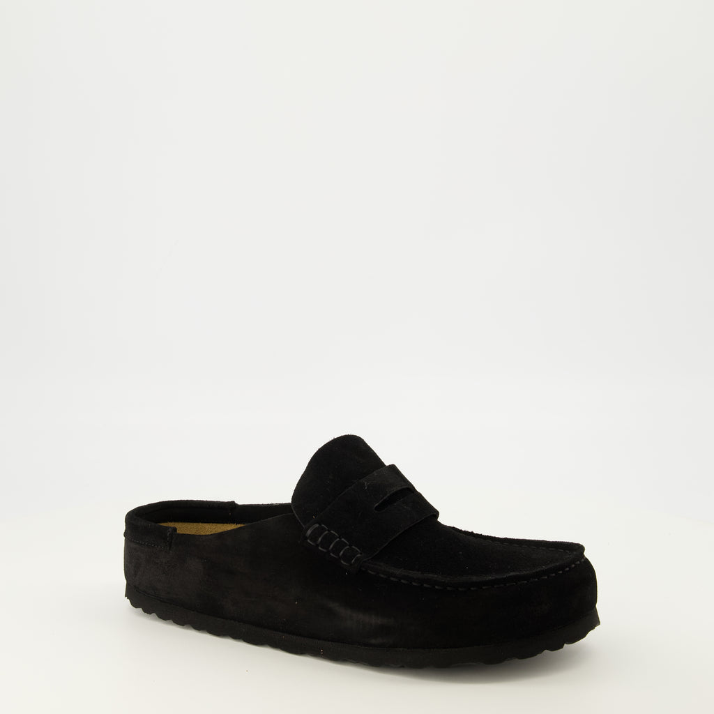 Chaussures ouvertes Naples Wrapped Schwarze Mules Birkenstock Noir Unisexe