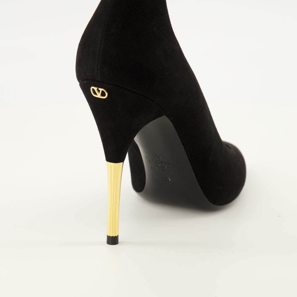 Escarpins Schwarze Lederpumps Valentino Garavani Noir Femme