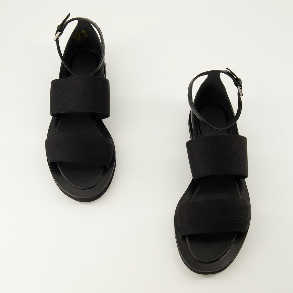 Imagen del artículo Sandalias de cuero negro de la marca Max Mara para Mujer - Temporada Primavera-Verano 2026 - Vista de cima do par de zapatos