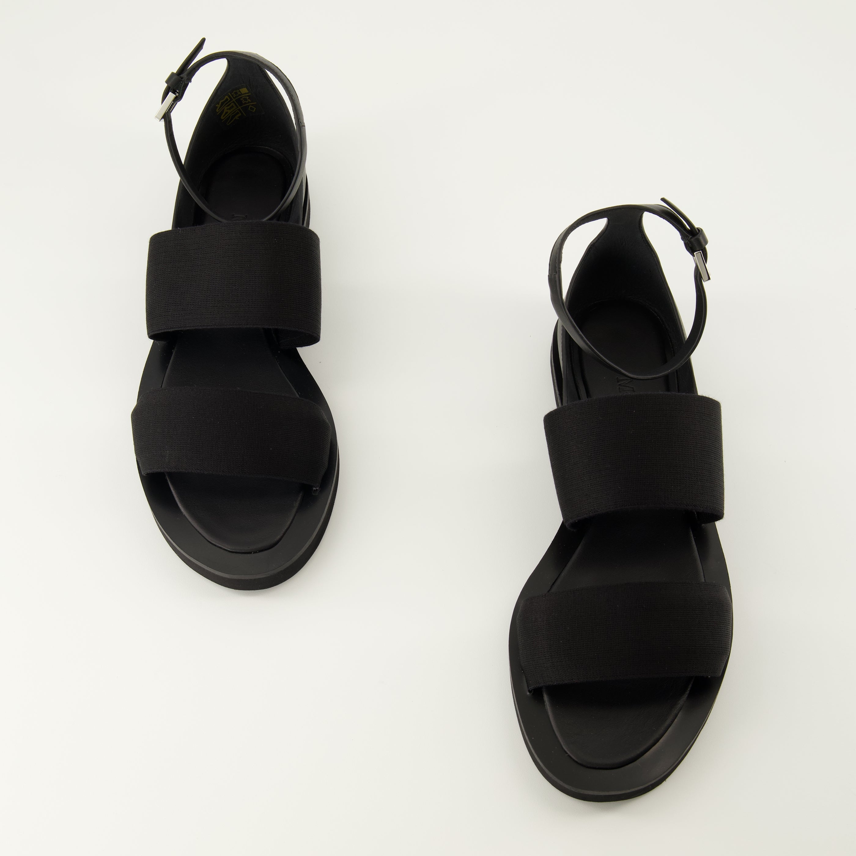 Image of the article Black leather sandals by Max Mara for Women - Spring-Summer 2026 - Top view of the pair of shoes