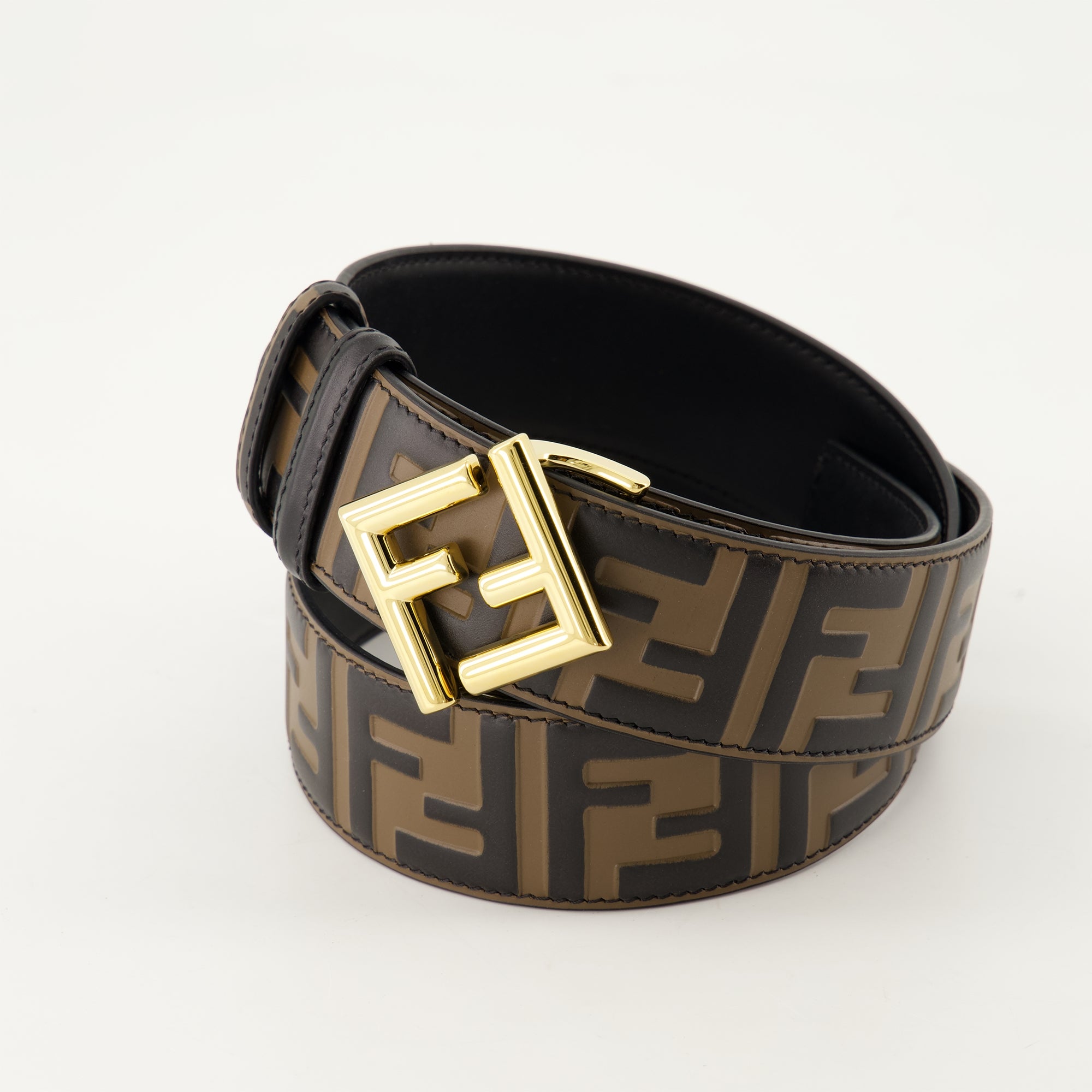 Cintos Cinto Reversível FF Diamonds Fendi Marrom Mulheres
