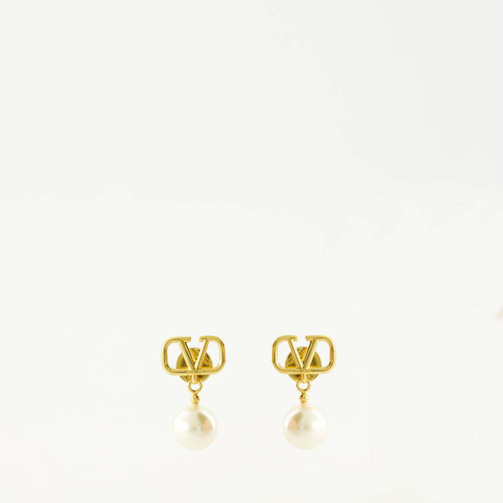 Bijoux Boucles d'oreilles VLogo perles Valentino Garavani Doré Femme