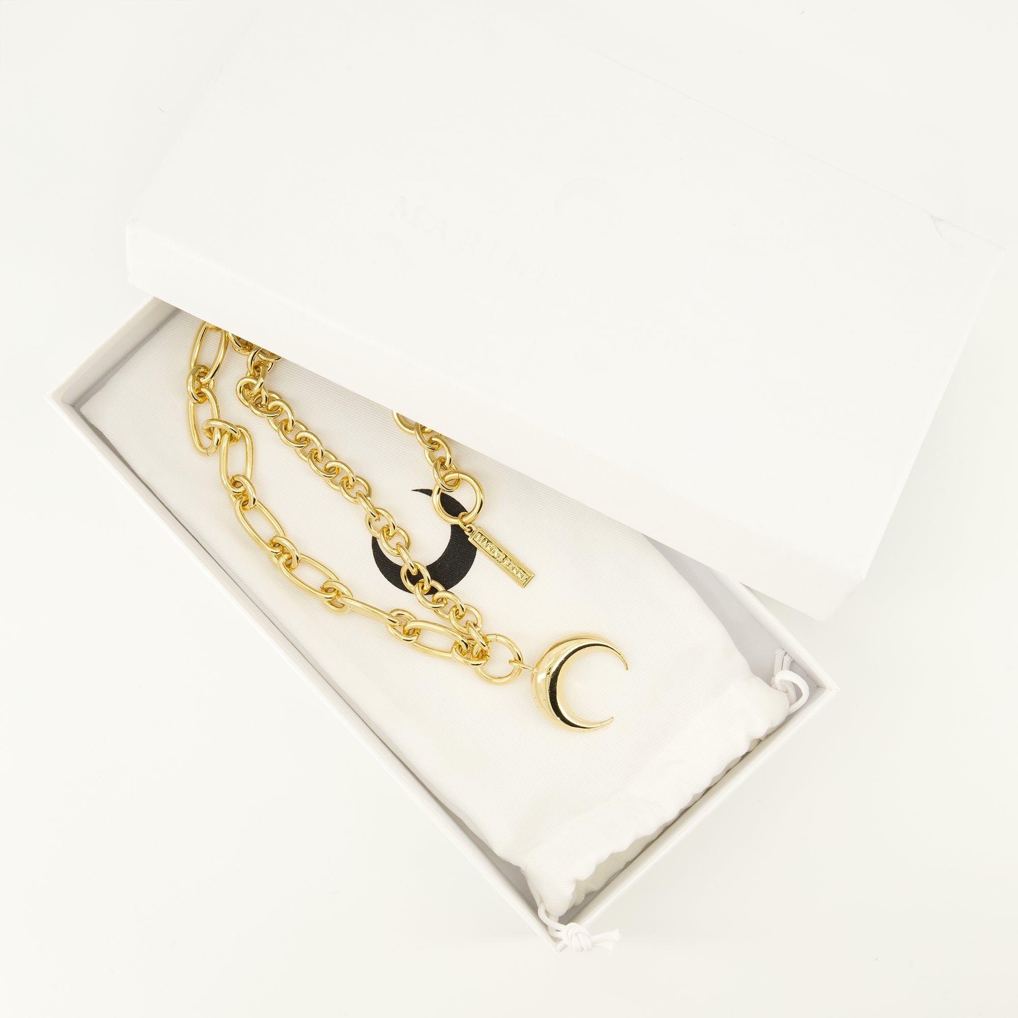 Bijoux Gold Moon Necklace Marine Serre Doré Unisexe