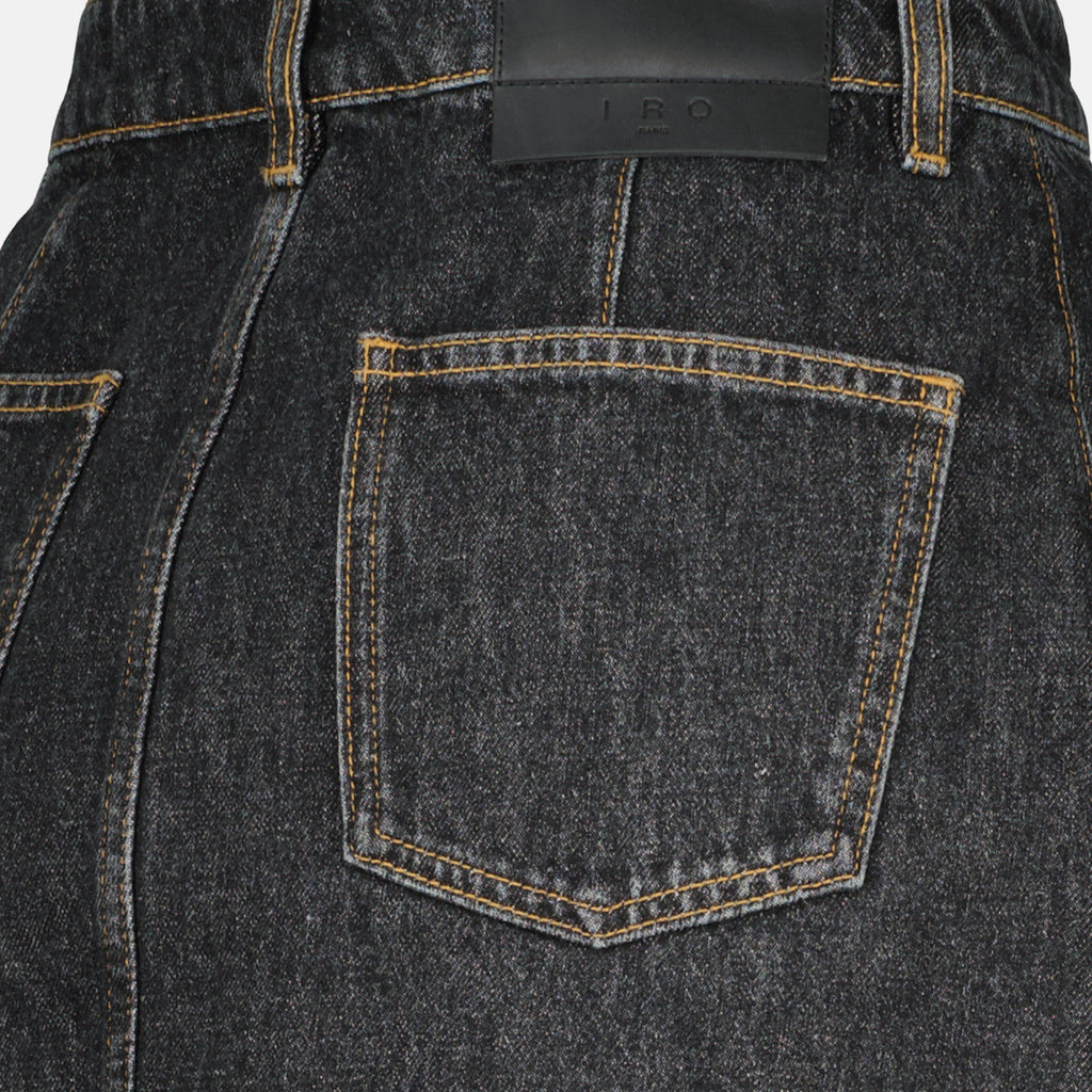 Jupes Mini jupe en denim bleu fonxé Iro Bleu foncé Femme