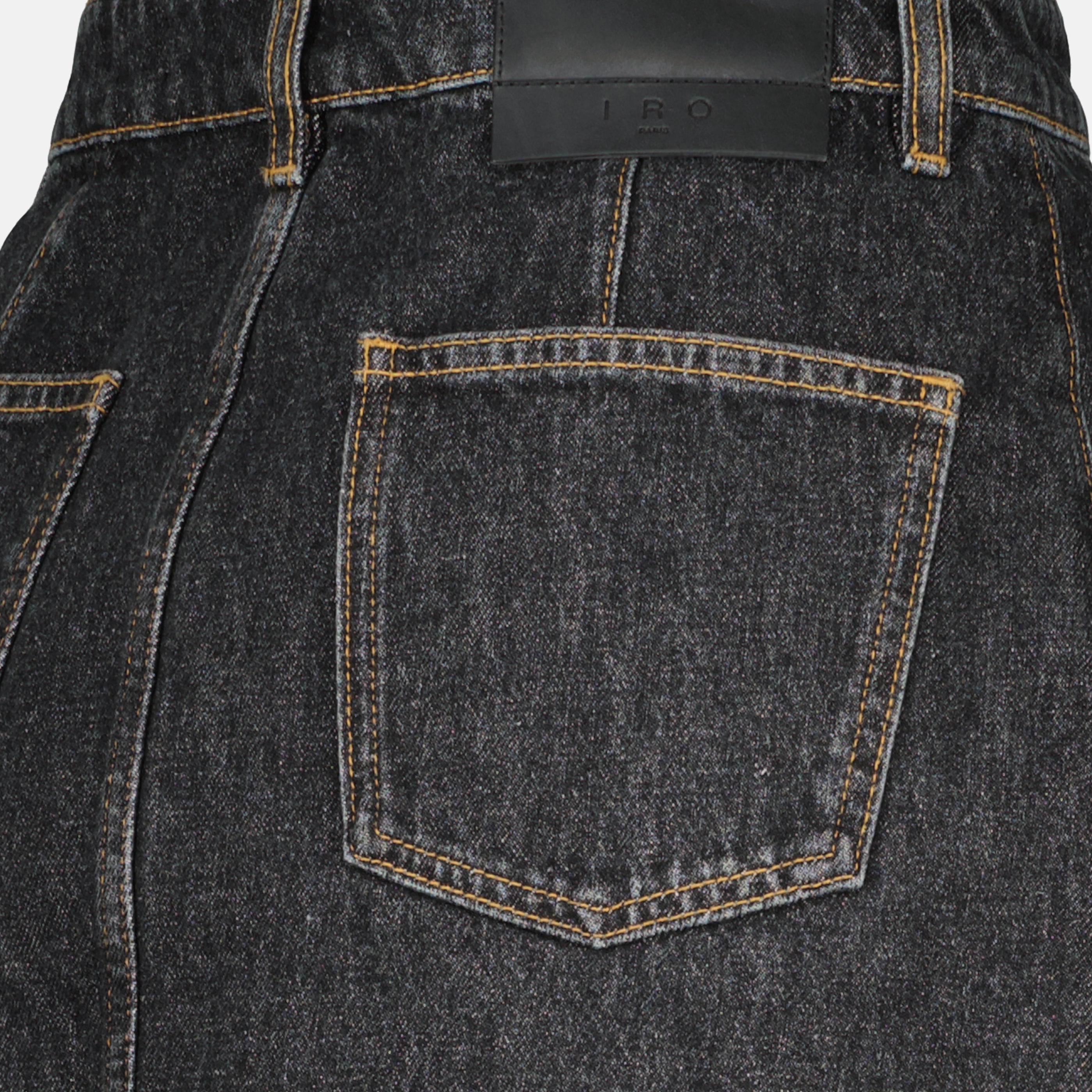 Jupes Mini jupe en denim bleu fonxé Iro Bleu foncé Femme