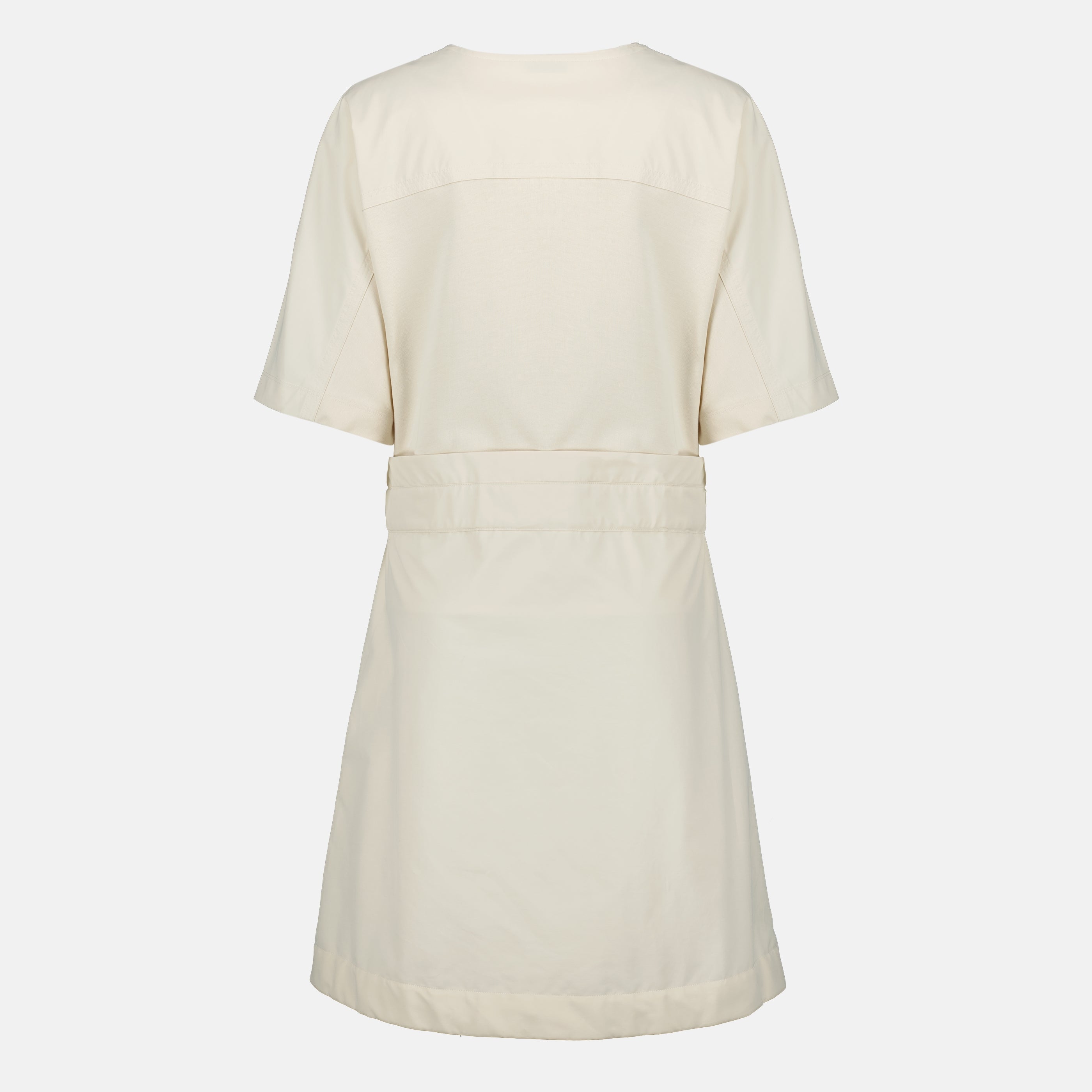 Robes Vestido Mini de Algodón Beige con Cinturón Moncler Beige Femme