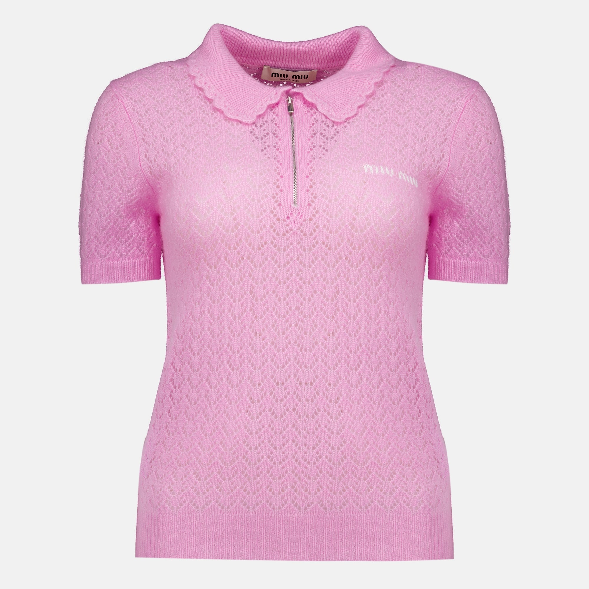 Polos Rosa Kaschmir- und Seiden-Polo Miu Miu Rose Femme