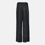 Immagine dei pantaloni ampi stampati grigi del marchio Mm6 per donna - Stagione Primavera-Estate 2026 - Vista Posteriore