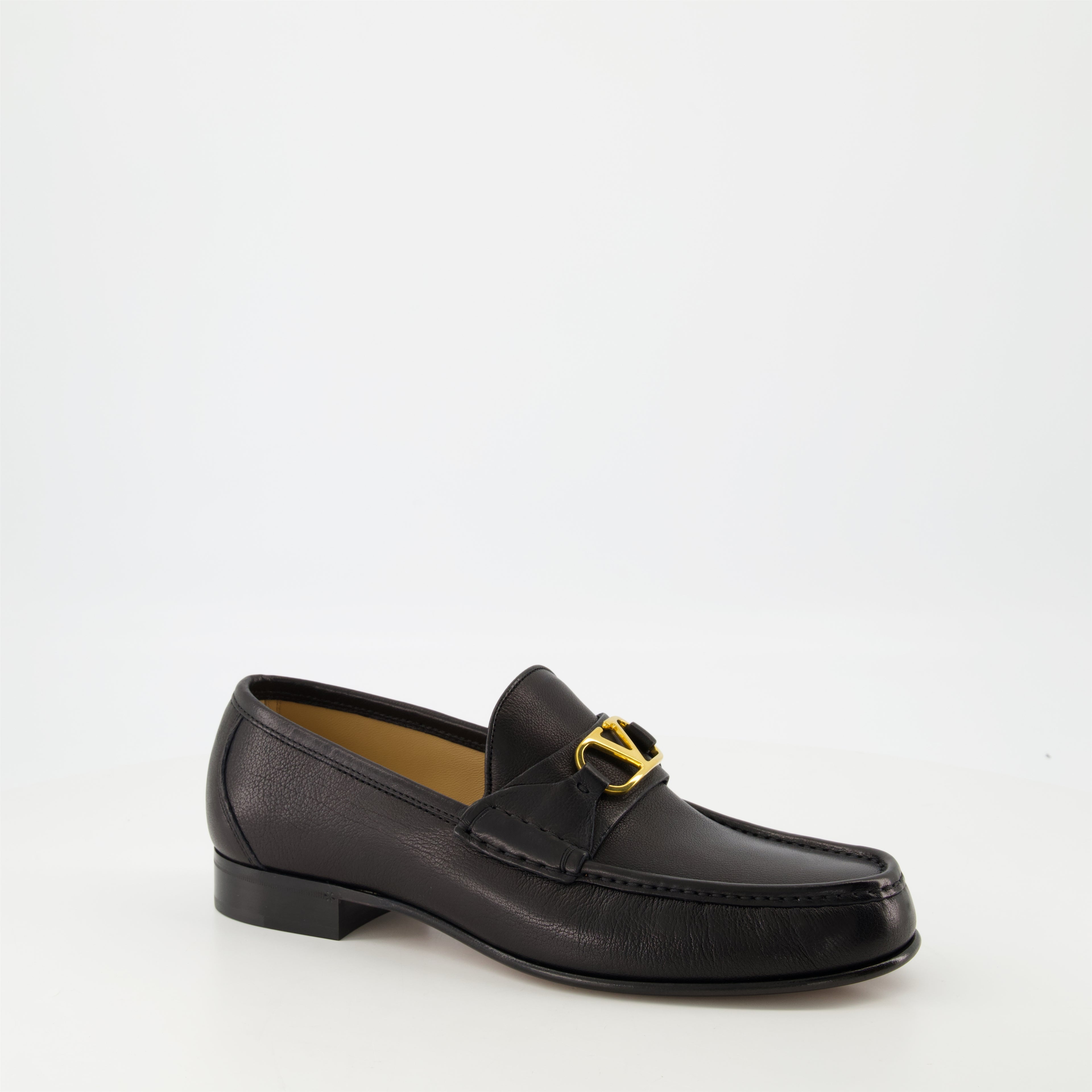 Mocassins Mocassini in Pelle Nappa Nera VLogo Valentino Garavani Noir Homme