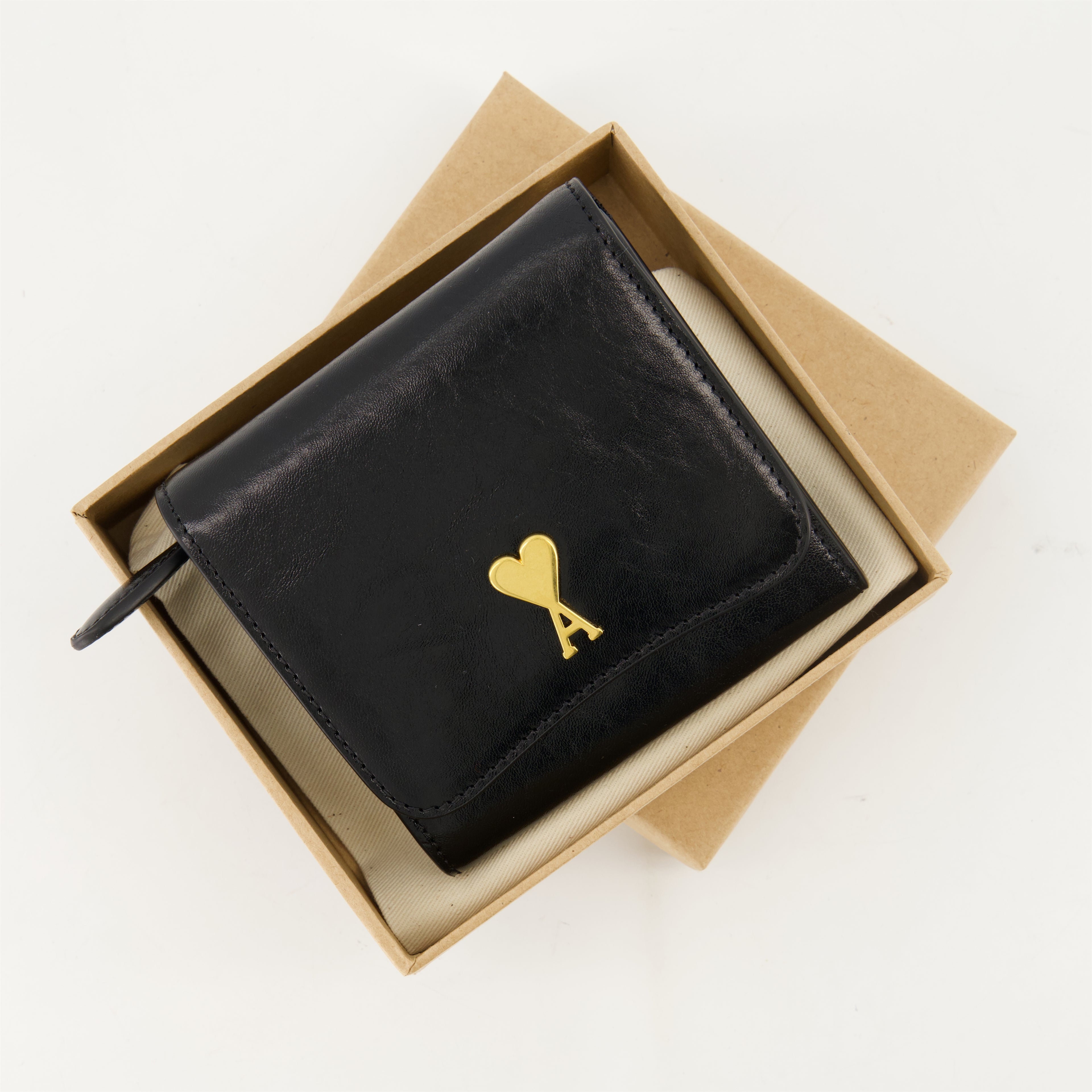 Small leather goods Leather Wallet Paris Paris Ami PARIS Black Unisex
