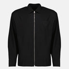 Imagen del artículo Chaqueta de camisa con cremallera de algodón negro de la marca Prada para Hombre - Temporada Primavera-Verano 2026 - Vista frontal
